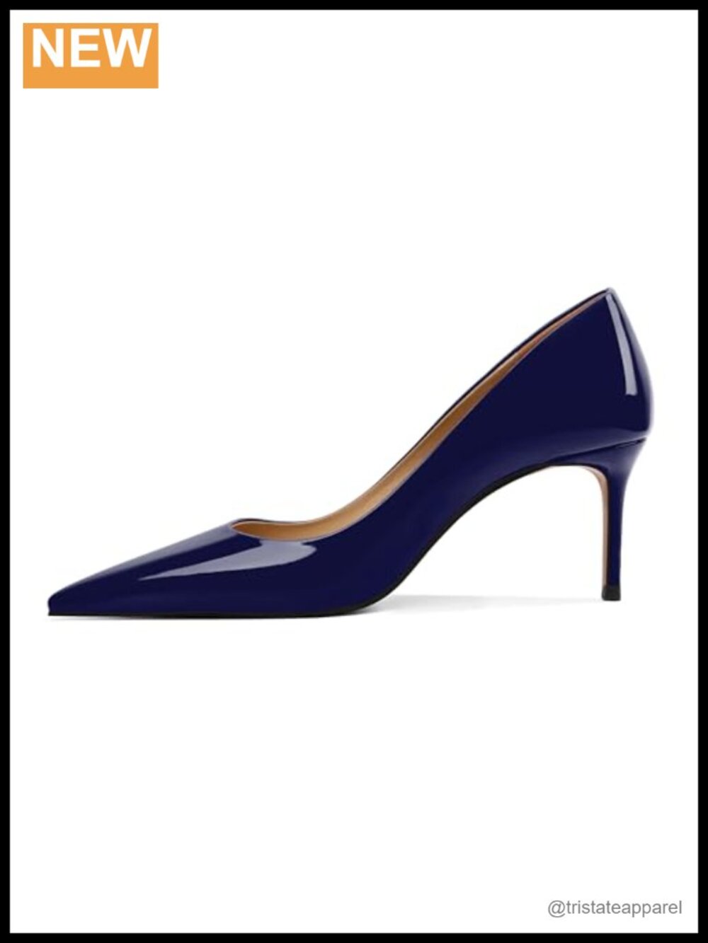 Patent Leather Stiletto High Heels Pointed Toe Slip On Pumps 2.5 Inch
